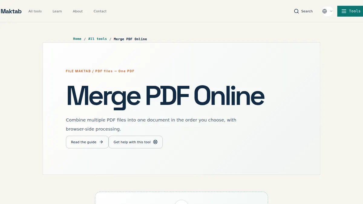 File Maktab free PDF merger interface